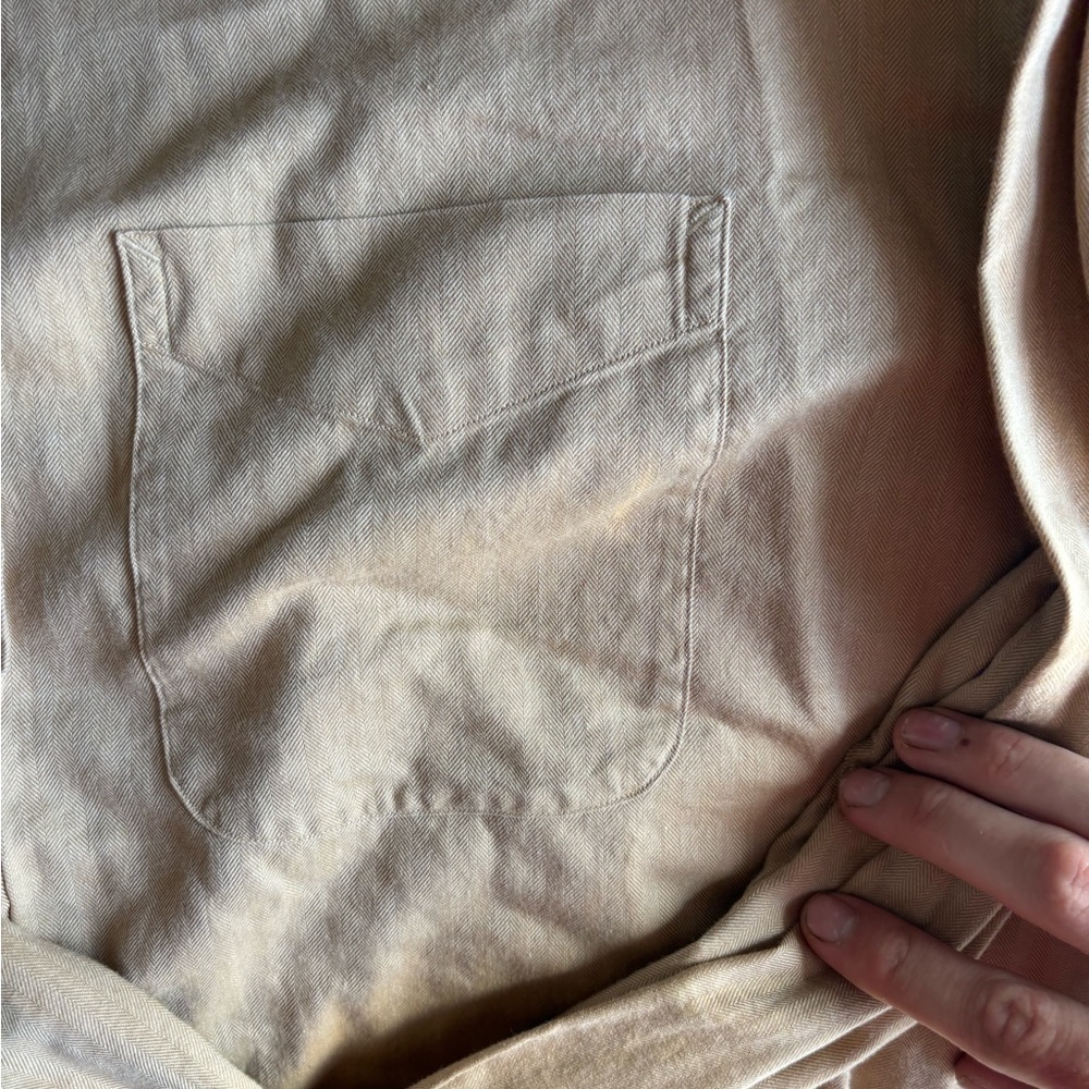 Tommy Hilfiger Men’s Tailored Fit 16 1/2 Size 34-35 Beige Longsleeve Dress Shirt - Picture 5 of 12